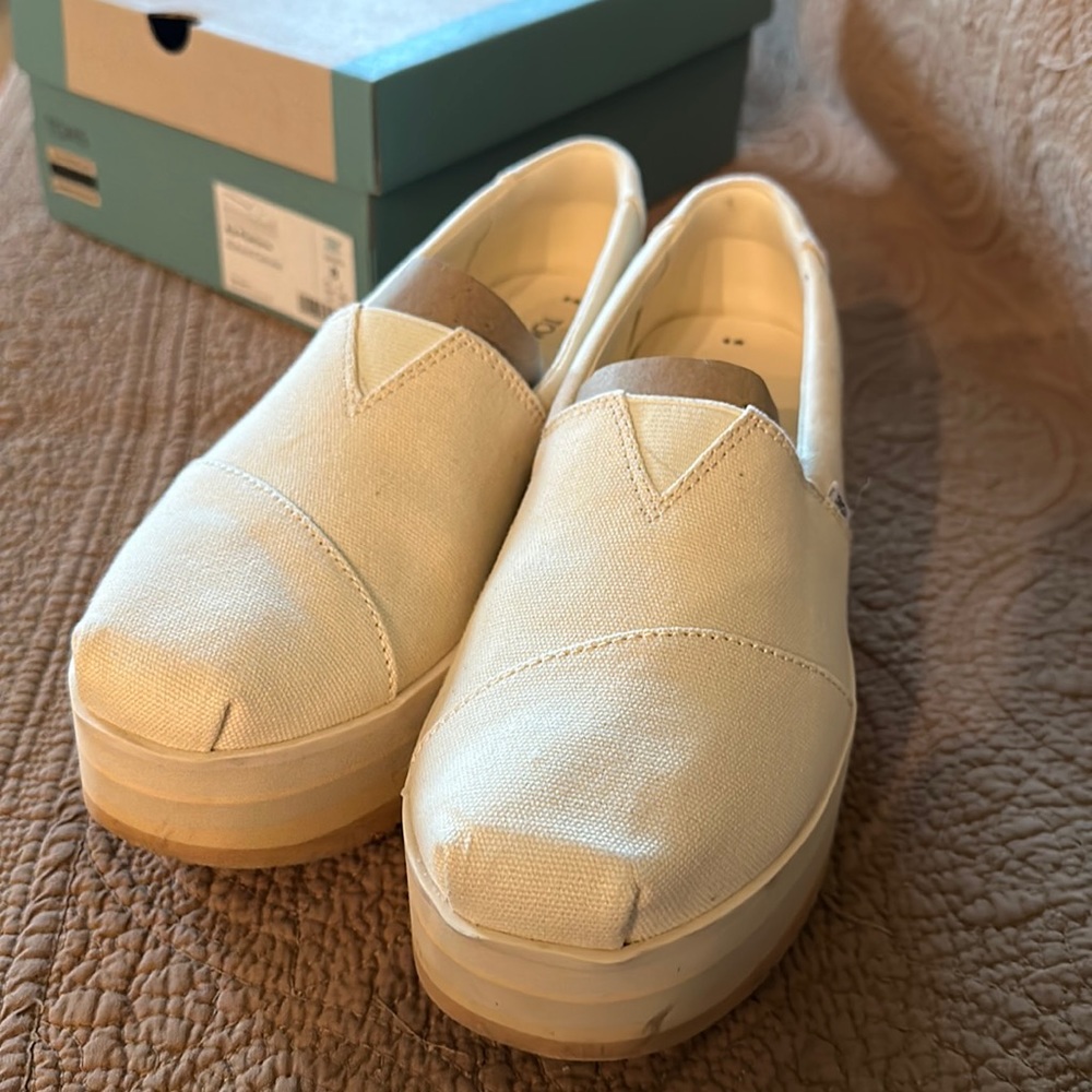 TOMS Alp Platform Natural Canvas shoes